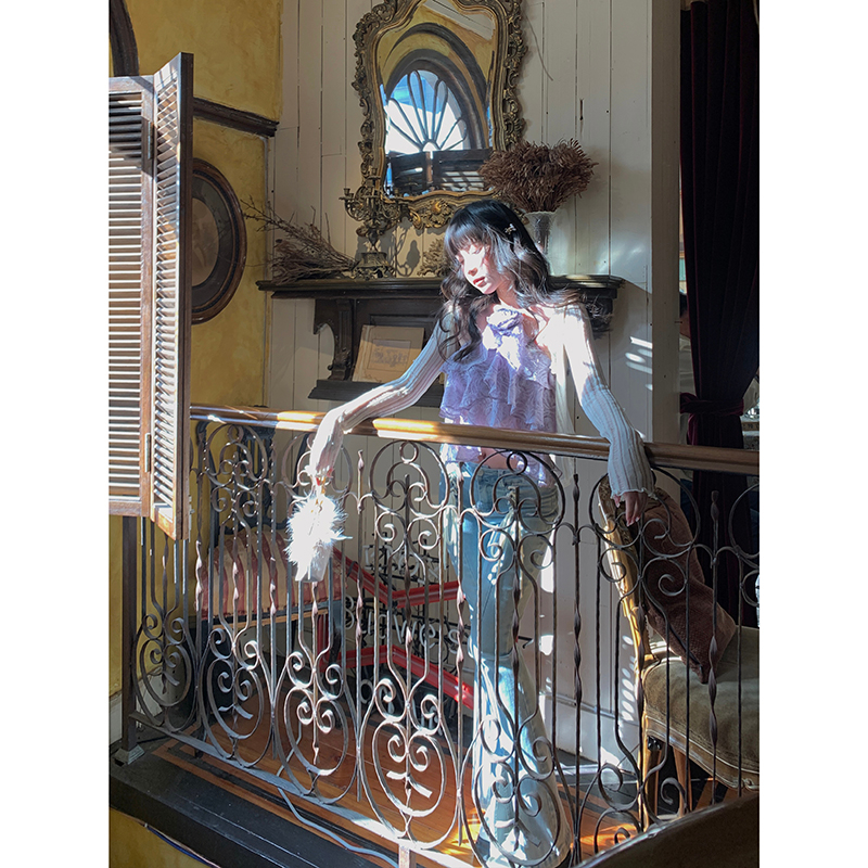 Áo croptop Hai Dây Kiểu Pháp Ngọt Ngào Và Ngọt Ngào Thời Trang Mùa Hè Cho Bạn Gái