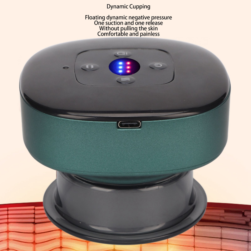 Điện Giác Hơi Massage Máy Thông Minh Làm Nóng 6 Cấp Độ Hút Sạc Chân Không Cạo Bộ Xanh SUNCOL