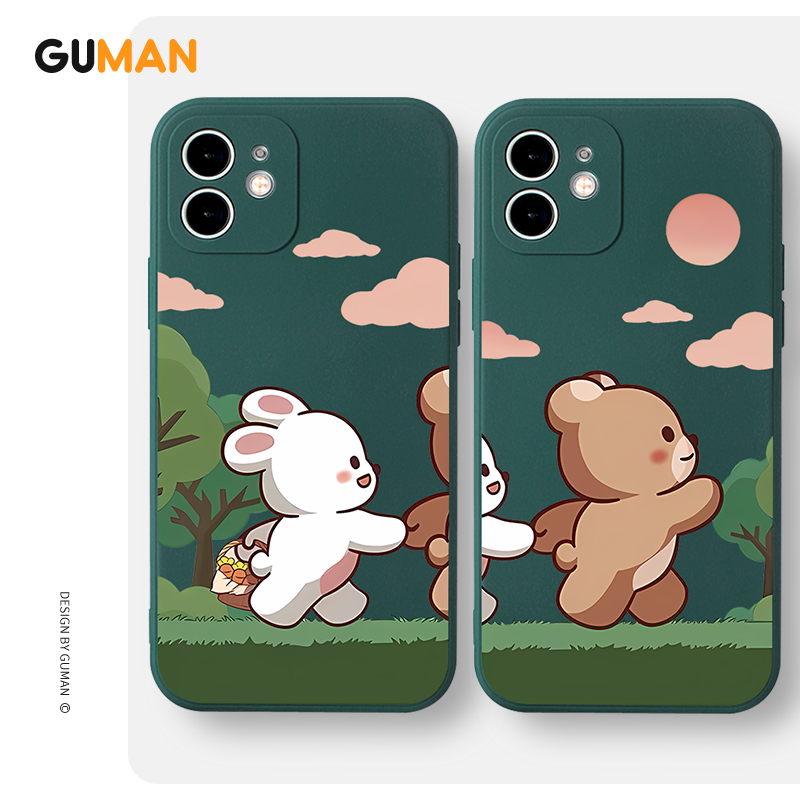Ốp lưng GUMAN mềm cặp đôi dễ thương đẹp Cho iPhone 15 14 13 12 11 Pro Max SE 2020 X XR XS 8 7 ip 6S 6 Plus kute xyb2220