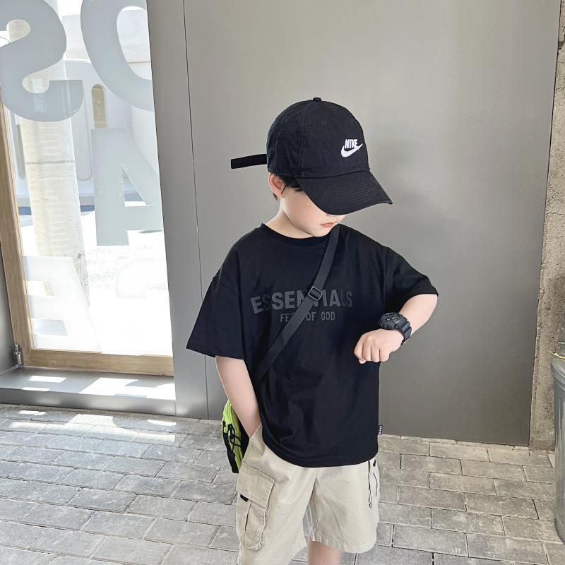 Áo thun ngắn tay cotton thời trang mùa thu 2023 mới dành cho trẻ em