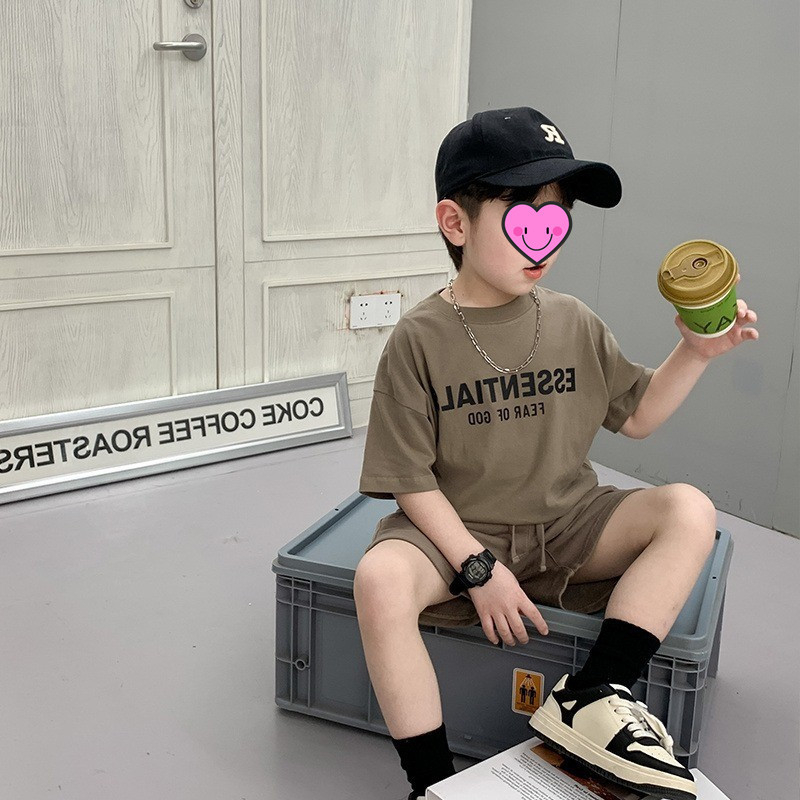 Áo thun ngắn tay cotton thời trang mùa thu 2023 mới dành cho trẻ em