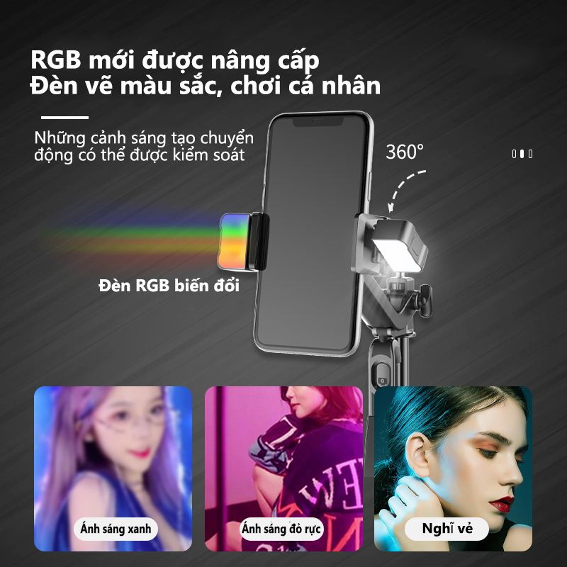 Gậy selfie Bằng Hợp Kim Nhôm Có Giá Đỡ Cho Điện Thoại