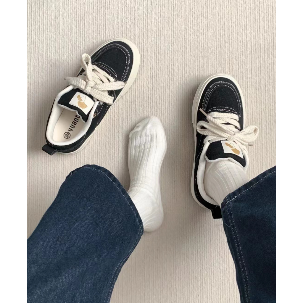 Giày Sneaker Đế  Siêu Nhẹ Phong Cách Thời Trang  Đáng Yêu Đế Bằng Phối Dây Bản To Giày Thể Thao Kiểu Nữ Mới 2023