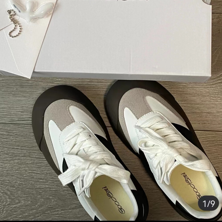 Giày Sneaker Đế Dày Siêu Nhẹ Phong Cách Thời Trang  Đáng Yêu Đế Bằng Phối Dây Bản To Giày Thể Thao Kiểu Nữ Mới 2023