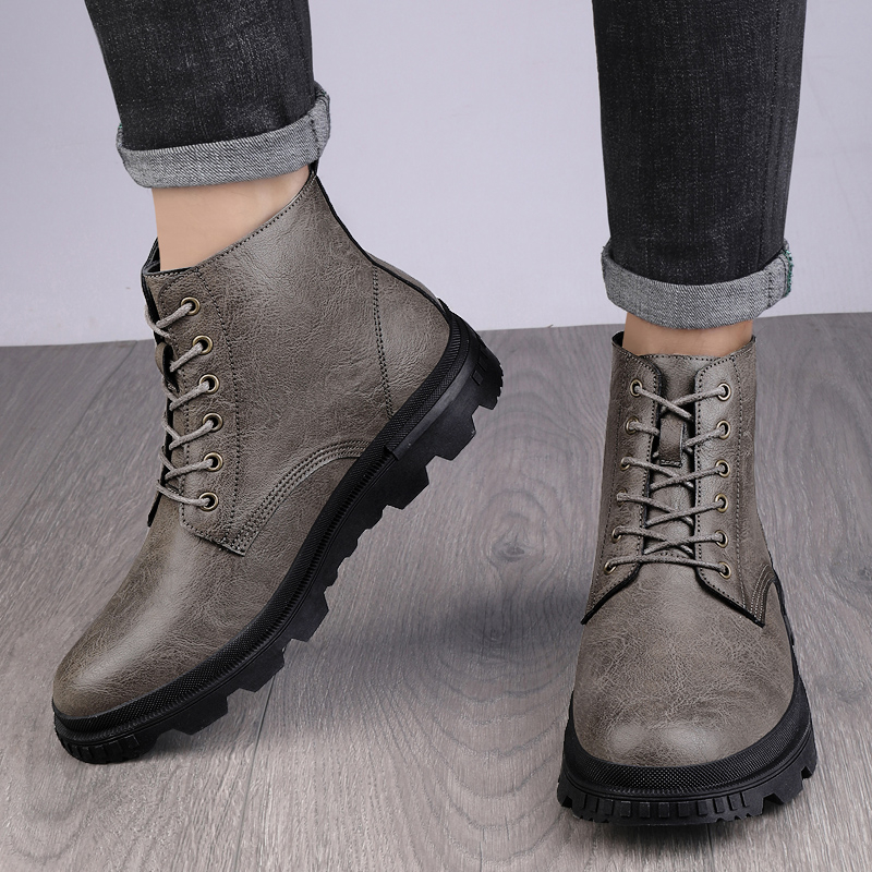 Giày Bốt martin Da Bò Đế Mềm Giữ Ấm Mùa Đông Size 39-46 Thời Trang Cho Nam