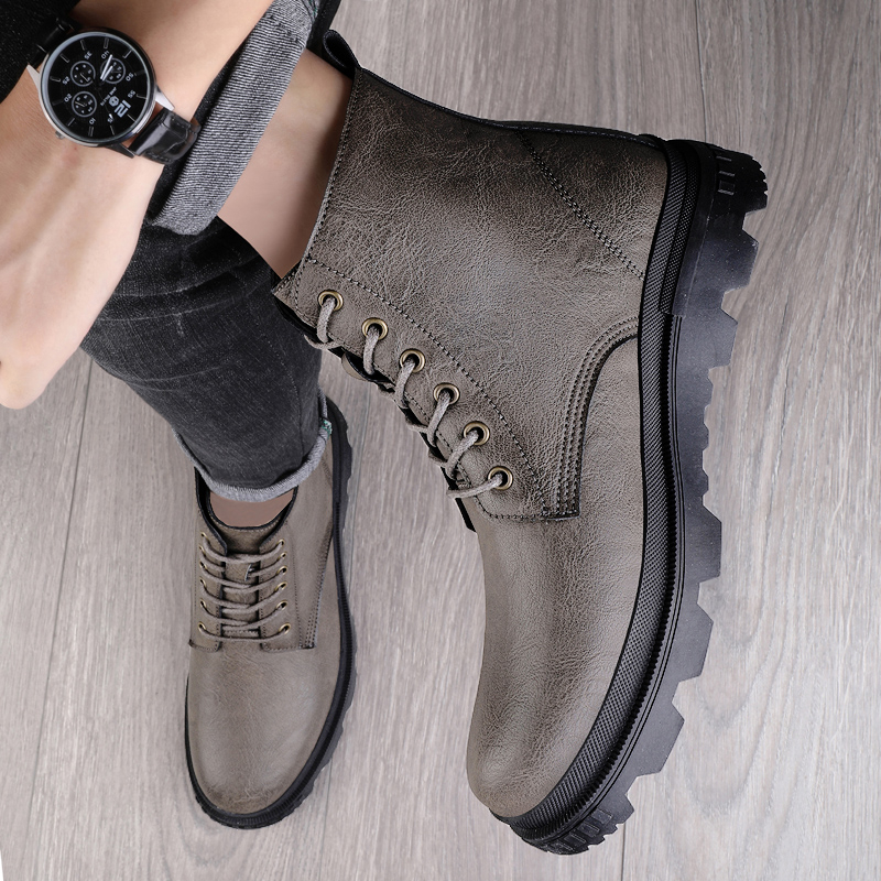 Giày Bốt martin Da Bò Đế Mềm Giữ Ấm Mùa Đông Size 39-46 Thời Trang Cho Nam