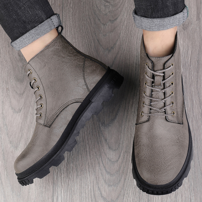 Giày Bốt martin Da Bò Đế Mềm Giữ Ấm Mùa Đông Size 39-46 Thời Trang Cho Nam