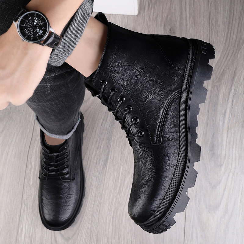 Giày Bốt martin Da Bò Đế Mềm Giữ Ấm Mùa Đông Size 39-46 Thời Trang Cho Nam