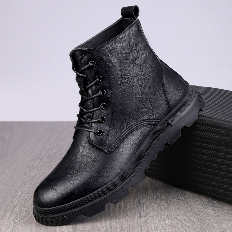 Giày Bốt martin Da Bò Đế Mềm Giữ Ấm Mùa Đông Size 39-46 Thời Trang Cho Nam