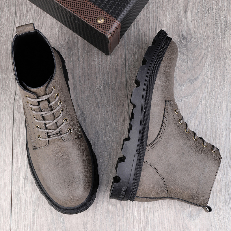 Giày Bốt martin Da Bò Đế Mềm Giữ Ấm Mùa Đông Size 39-46 Thời Trang Cho Nam