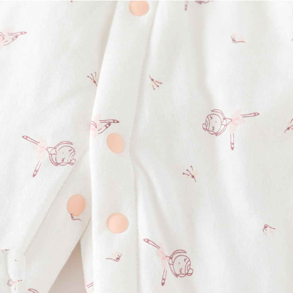 Bộ Áo Liền Quần cotton Chần Bông Thuần Khiết Tay Dài Phong Cách Hoạt Hình Thu Đông Dành Cho Trẻ Em