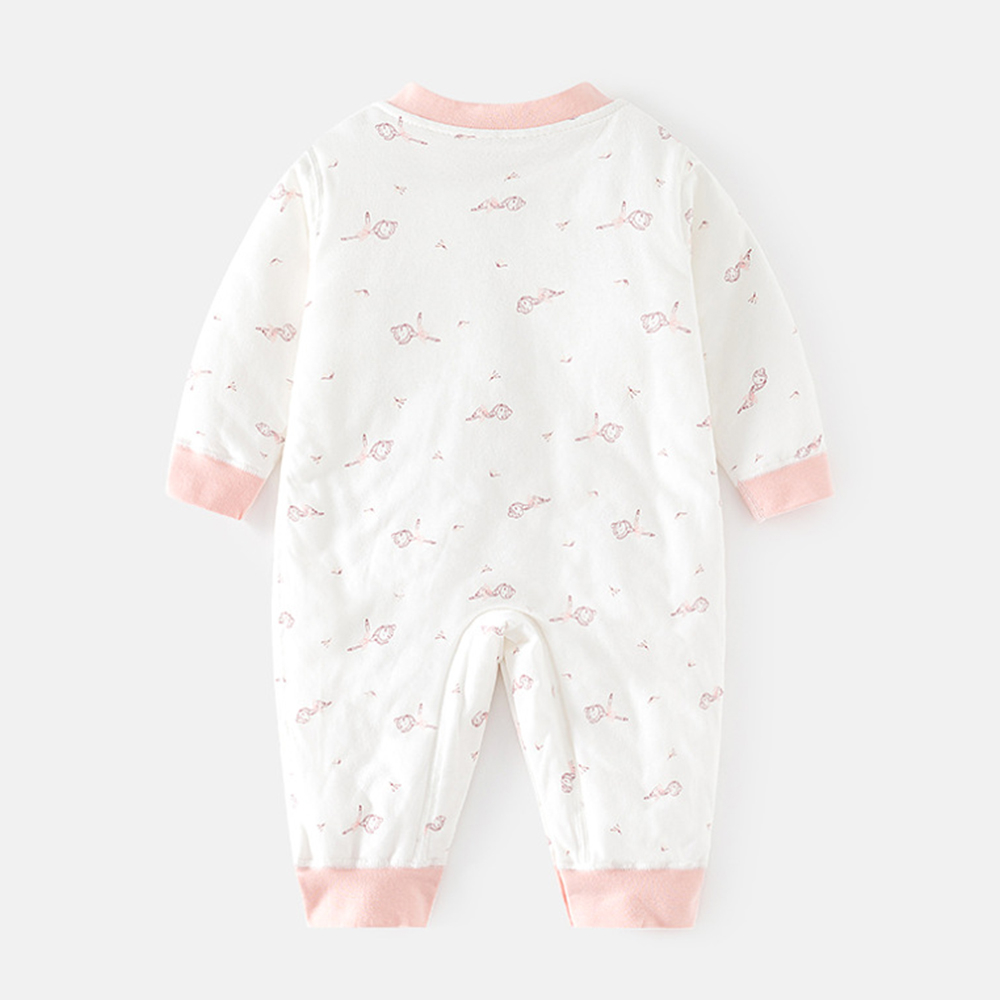 Bộ Áo Liền Quần cotton Chần Bông Thuần Khiết Tay Dài Phong Cách Hoạt Hình Thu Đông Dành Cho Trẻ Em