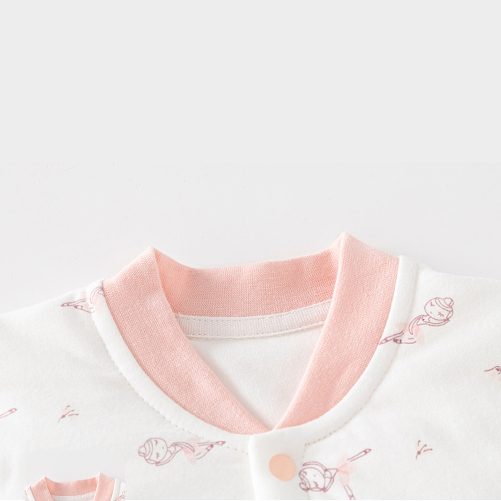 Bộ Áo Liền Quần cotton Chần Bông Thuần Khiết Tay Dài Phong Cách Hoạt Hình Thu Đông Dành Cho Trẻ Em
