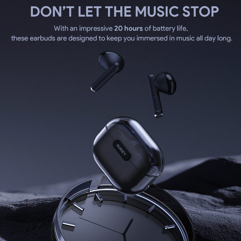 Tai Nghe Bluetooth 5.3 AUKEY EP-M2 TWS Kiểm soát cảm ứng 20 giờ & IPX4 10M 13mm