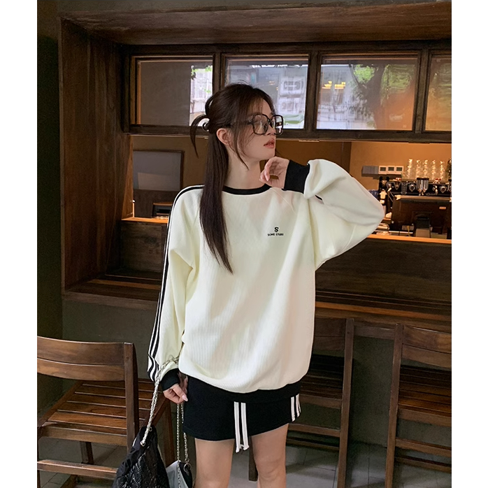 Áo Nỉ Nữ Dài Tay Cổ Tròn Thời Trang Hàn