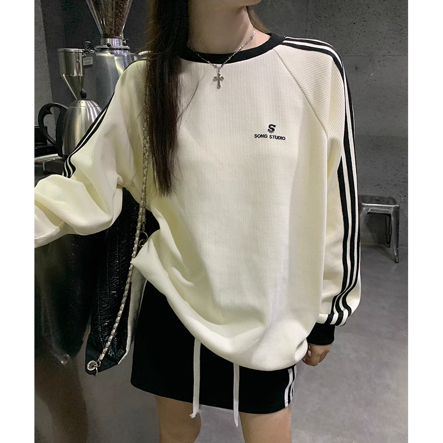 Áo Nỉ Nữ Dài Tay Cổ Tròn Thời Trang Hàn
