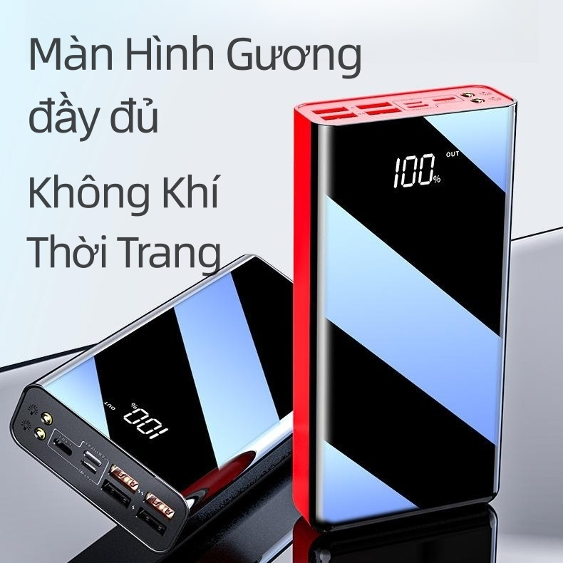 Pin Sạc Dự Phòng Dung Lượng Lớn 100000mAh Trữ Pin Nhiều Có đèn Pin Màn Hình Led Hiện Thị Phần Trăm Pin Màn Hình Bóng Siêu Sáng