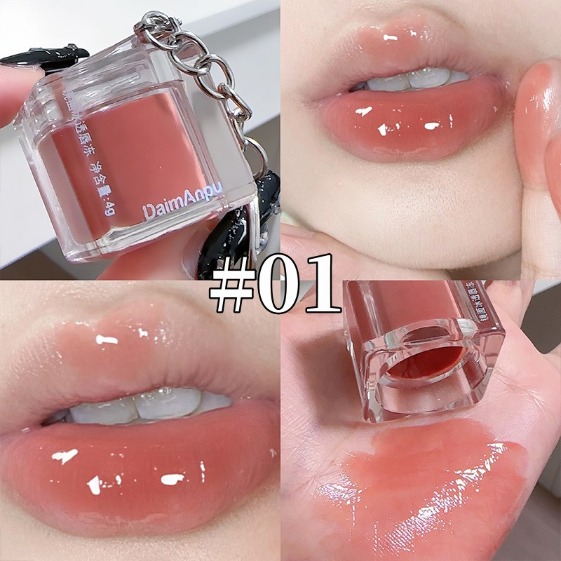 Sweet mint Son Tint Bóng Daimanpu 6 Màu Có Móc Chìa Khóa Lâu Trôi Dưỡng Ẩm Trang Điểm nude Tự Nhiên