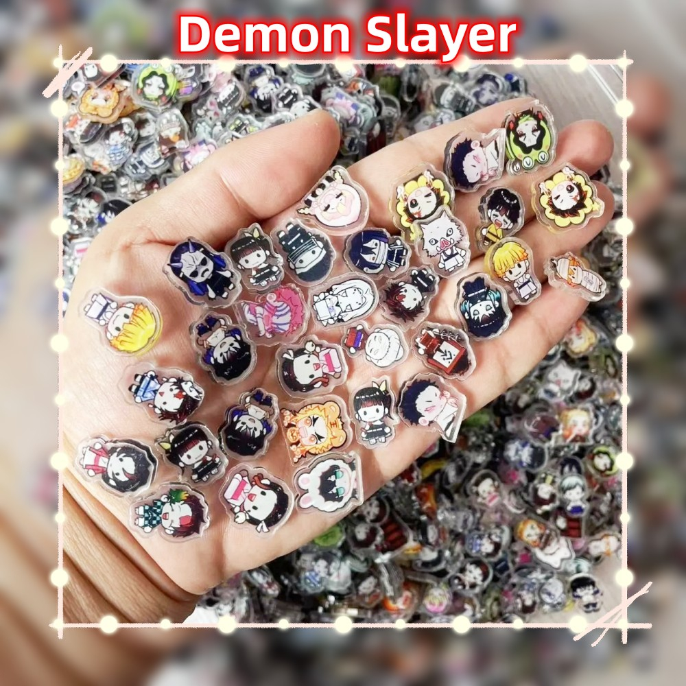 Demon slayer 2cm  kamado tanjiro nezuko tomioka Giyu tokitou muichirou Agatsu zenitsu Hai Mặt Bằng acrylic Làm Thủ Công diy