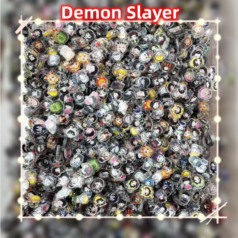 50/100 Phụ kiện trang trí MARK COURT 2cm chất liệu acrylic họa tiết Demon Slayer dễ thương