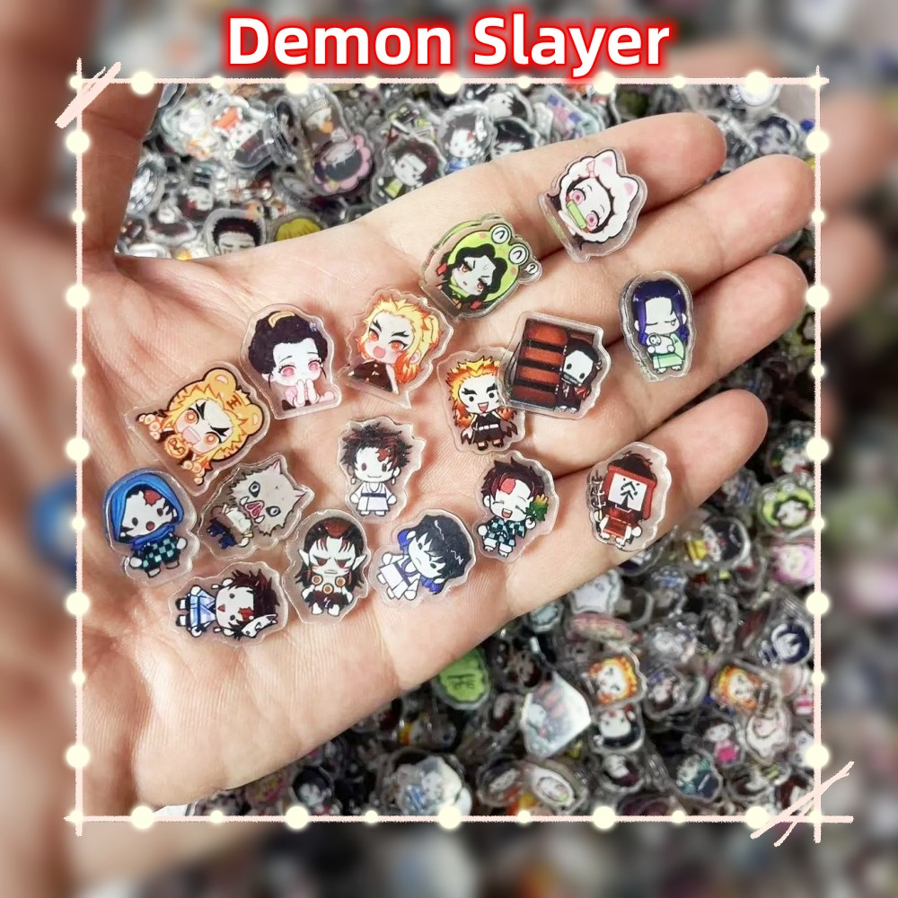 50/100 Phụ kiện trang trí MARK COURT 2cm chất liệu acrylic họa tiết Demon Slayer dễ thương