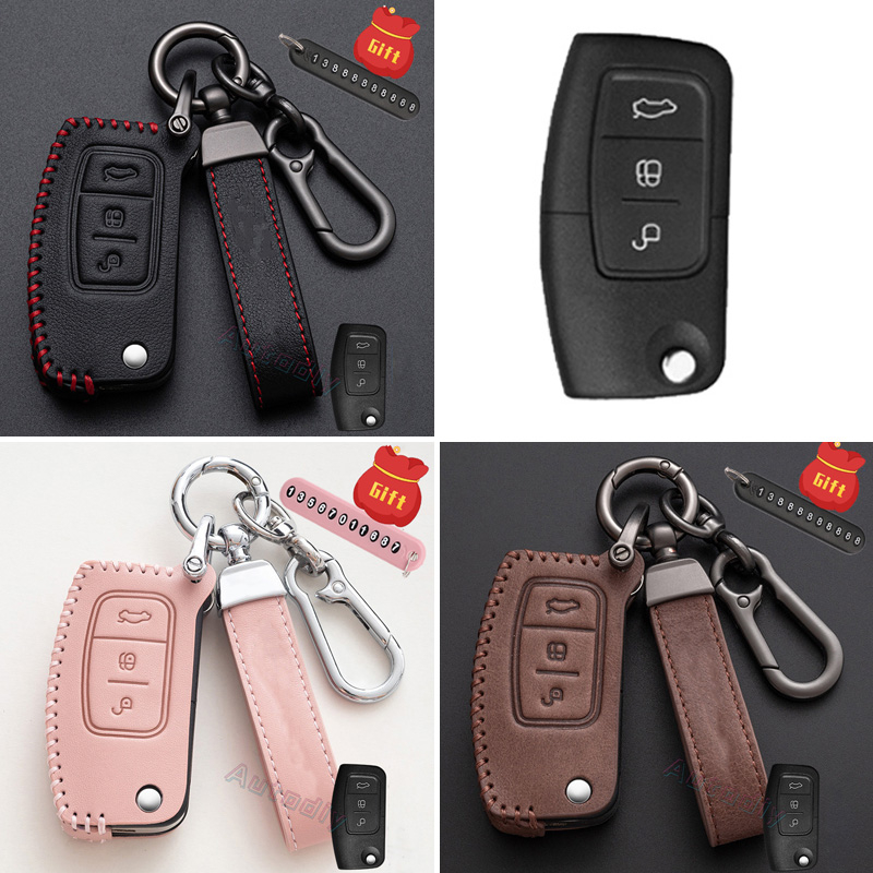 Bao da chìa khóa ô tô ford fiesta focus 2 ecosport red escape b-max c-max ranger mondeo