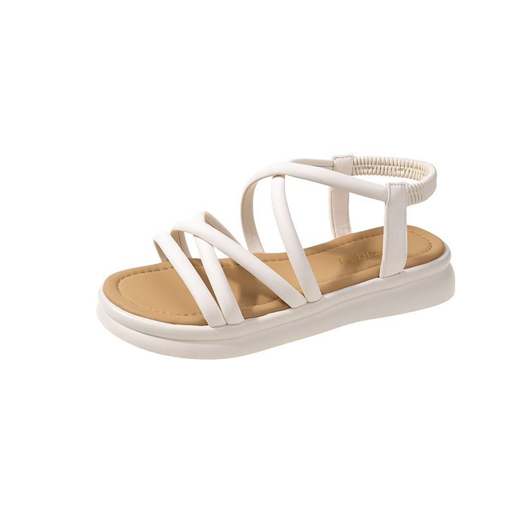 Sandal nữ đế cao 4.5cm 2023 quai da dây chéo và xỏ ngón charm nhẫn siêu xinh size 35-40