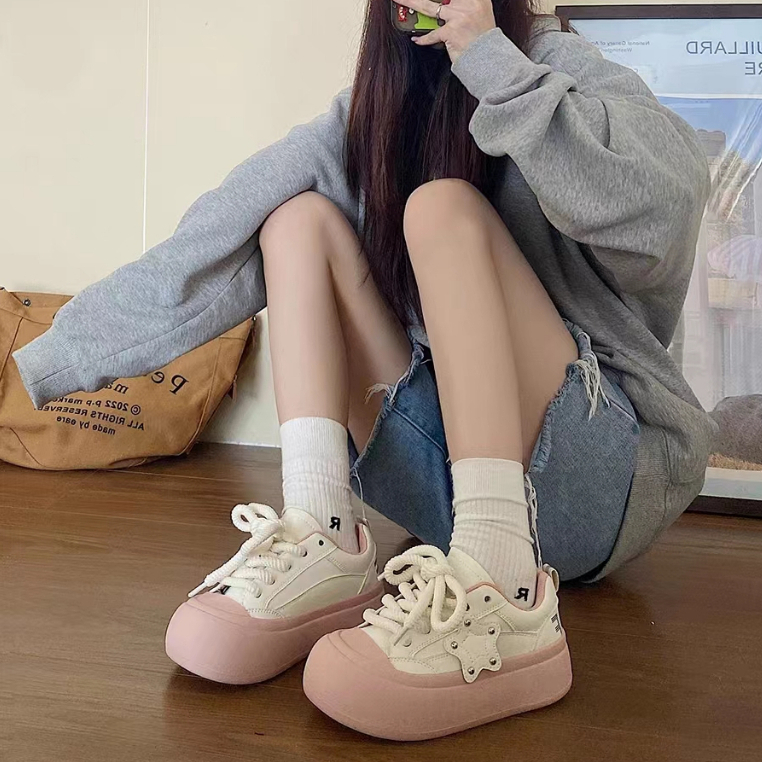 Giày Bánh Mì Tăng Chiều Cao Siêu Nhẹ Phong Cách retro Thời Trang Mới 2023 Cho Nữ