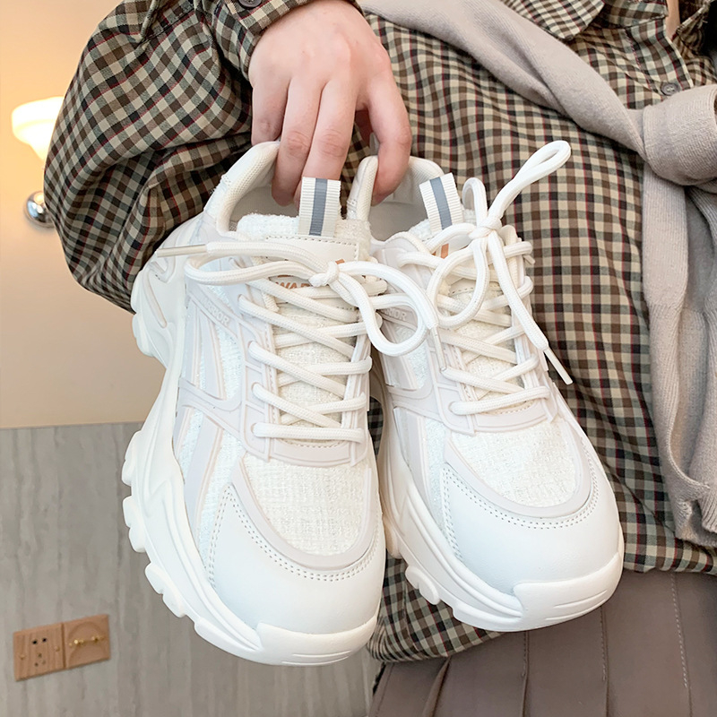 Giày Thể Thao Đế Dày Tăng Chiều Cao Thoáng Khí Dành Cho Nữ