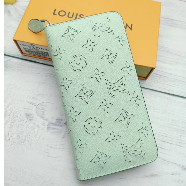 Ví Da Thật Mềm Đục Lỗ Có Khóa Kéo In Họa Tiết lv louis vuitton Chính Hãng m61867