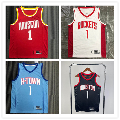 Áo bóng rổ Houston Rockets số 1 Tracy McGrady có LOGO Orlando Magic No.1 McGrady Jersey Vest
