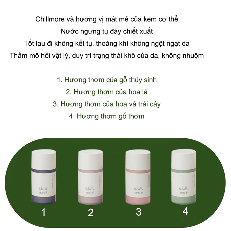 Chillmore balsam Khử Mùi Hôi Cánh Tay Thư Giãn Mùa Xuân Hè 50g Cho Nam Nữ