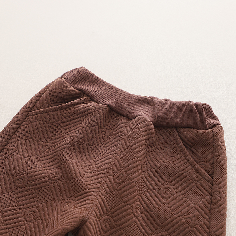 Set Áo Thun Tay Dài Cổ Tròn + Quần Dài Phong Cách Hàn Quốc Thời Trang Mùa Thu Cho Bé Trai / Gái Kích Thước 80-120cm