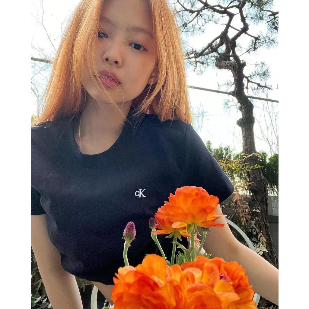 BTS Jung kook blackpink jennie CK Áo Thun Tay Ngắn Dáng Rộng Thời Trang Cho Cặp Đôi