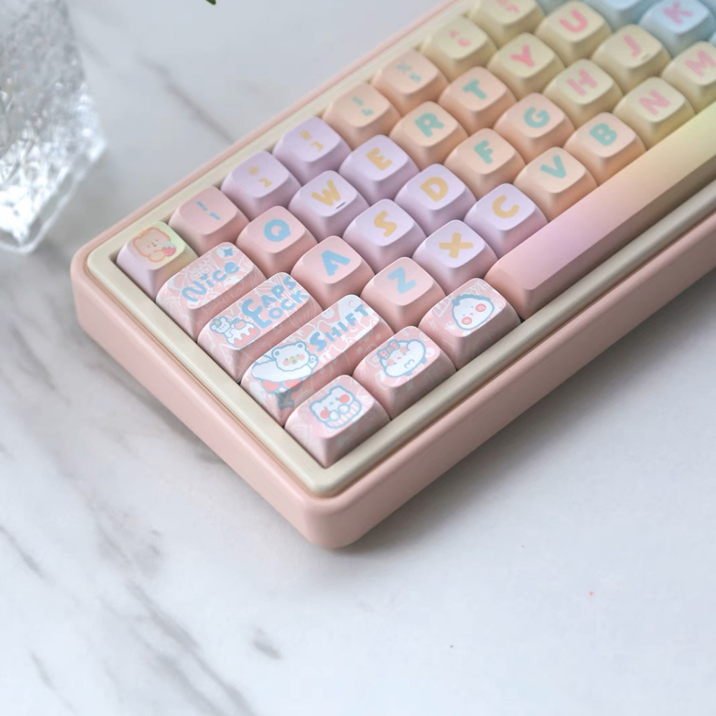 149 Phím Công viên Rainbow Keycaps XDA PBT Năm mặt thăng hoa nhiệt Mùa hè Keycap Phù hợp 61/68/75/84/87/96/98/104/108