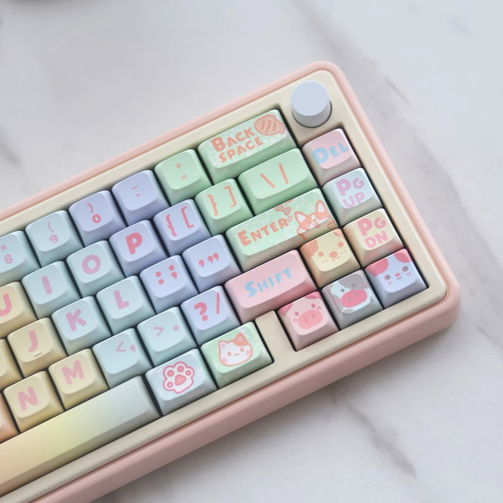 149 Phím Công viên Rainbow Keycaps XDA PBT Năm mặt thăng hoa nhiệt Mùa hè Keycap Phù hợp 61/68/75/84/87/96/98/104/108