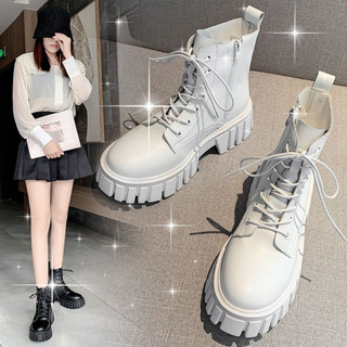 Duohanzi giày đế xuồng thời trang mùa thu mới cho nữ doc martens trung bình cho phụ nữ. giày bốt cổ cao thời trang sành điệu cao cấp cho nữ giày bốt cổ cao thời trang dành cho nữ