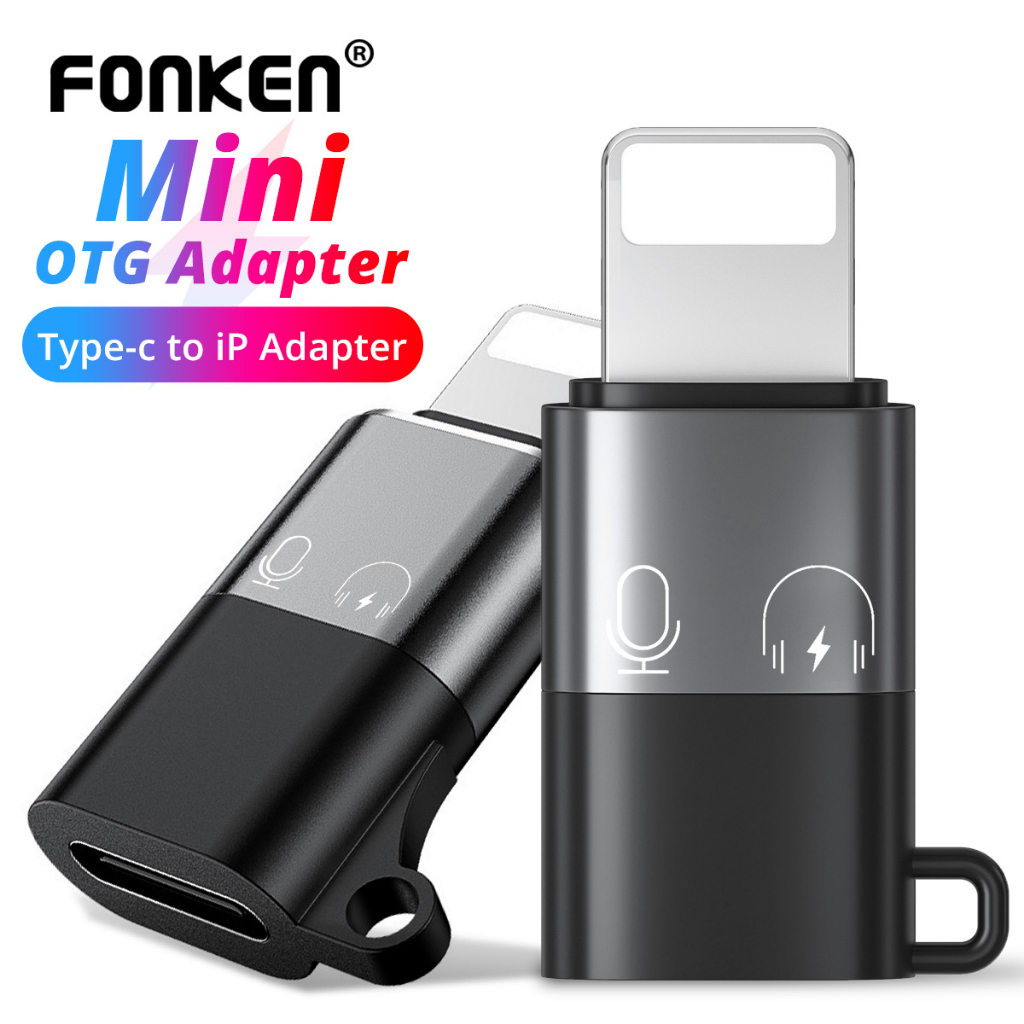 Dây cáp sạc FONKEN nhanh chuyển đổi dữ liệu loại C sang 8 Pin OTG USB 2A thích hợp cho Iphone 14 13 