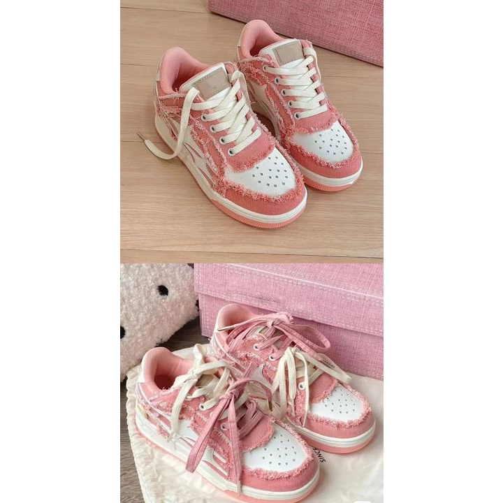 Giày bánh mì, giày trắng nữ, mềm mại và thoáng khí, giày vải thời trang, giày thể thao thông thường đế dày