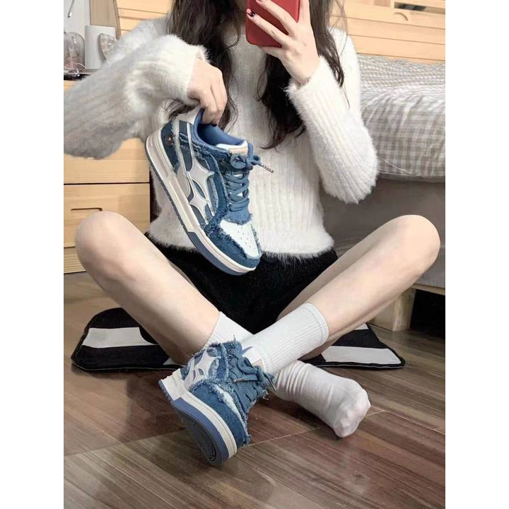 Giày bánh mì, giày trắng nữ, mềm mại và thoáng khí, giày vải thời trang, giày thể thao thông thường đế dày