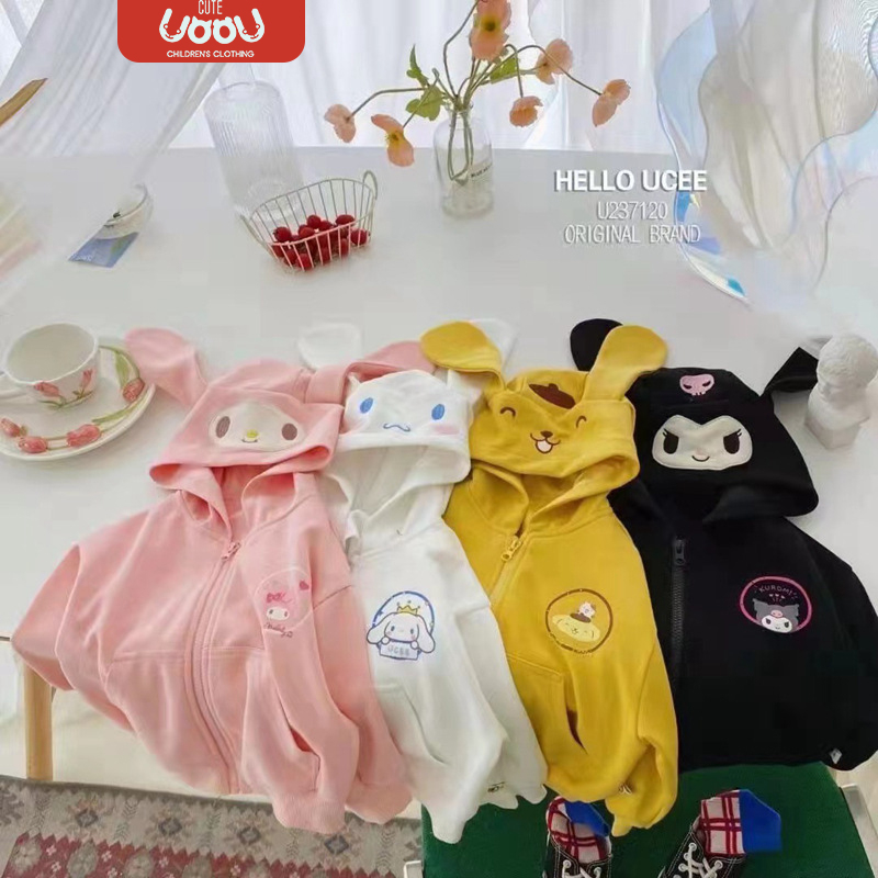 Sun baby Áo Khoác Hoodie In Họa Tiết Hoạt Hình Dễ Thương Thời Trang Mùa Thu Cho Bé Gái