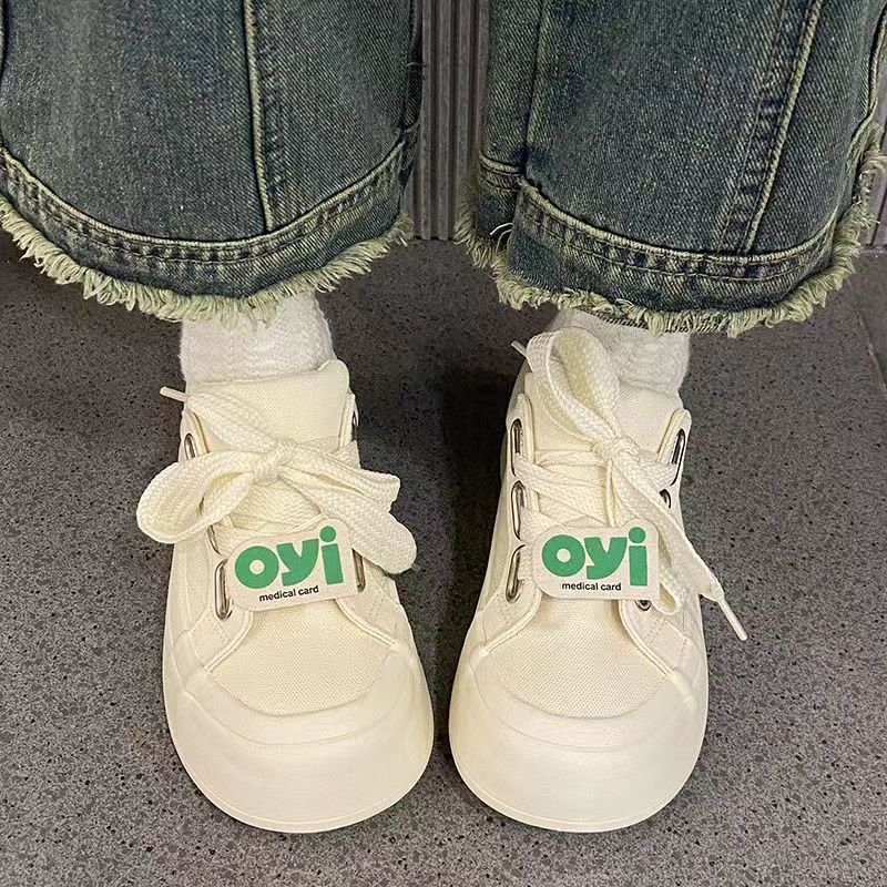 Giày Thể Thao Đế Dày Màu Trắng Phong Cách Mới 2023 dày nữ học sinh