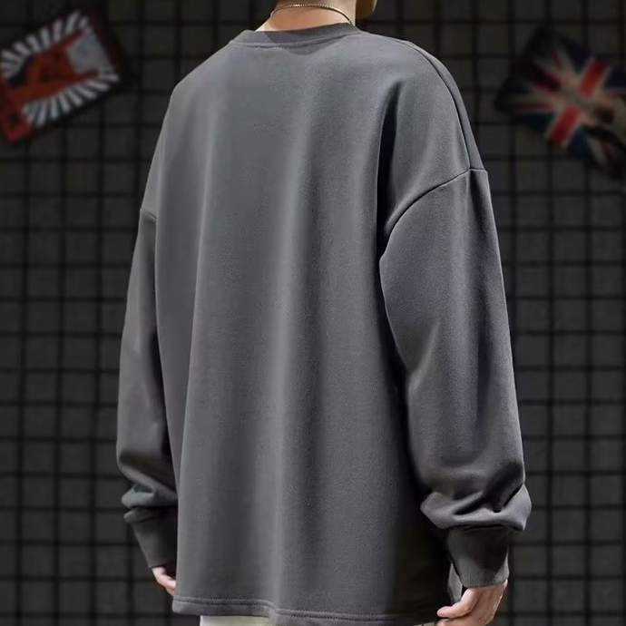 Hanlu Áo sweater Tay Dài Cổ Tròn Dáng Rộng Vải Mềm Thân Thiện Với Da Họa Tiết anime Cho Nam