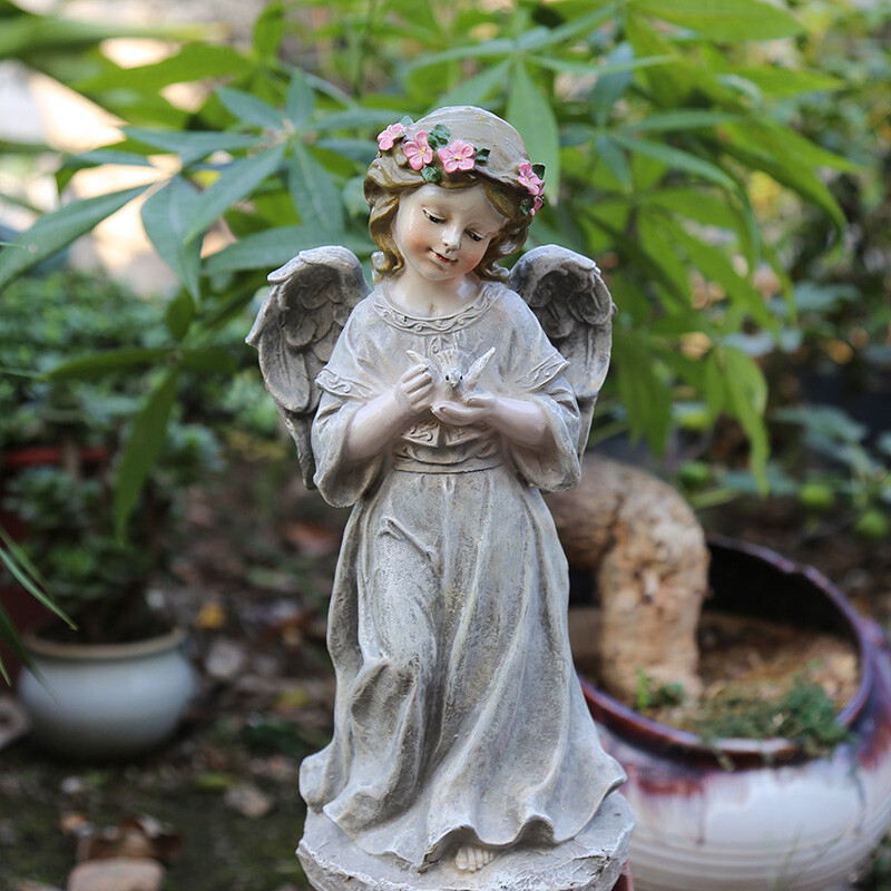 Đồ Trang Trí Vườn Hình Thiên Thần Nhỏ Bằng Nhựa resin Sáng Tạo
