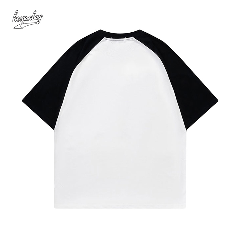 Áo thun nam BEEYANBUY Y0207 100% cotton dáng rộng raglan vintage unisex
