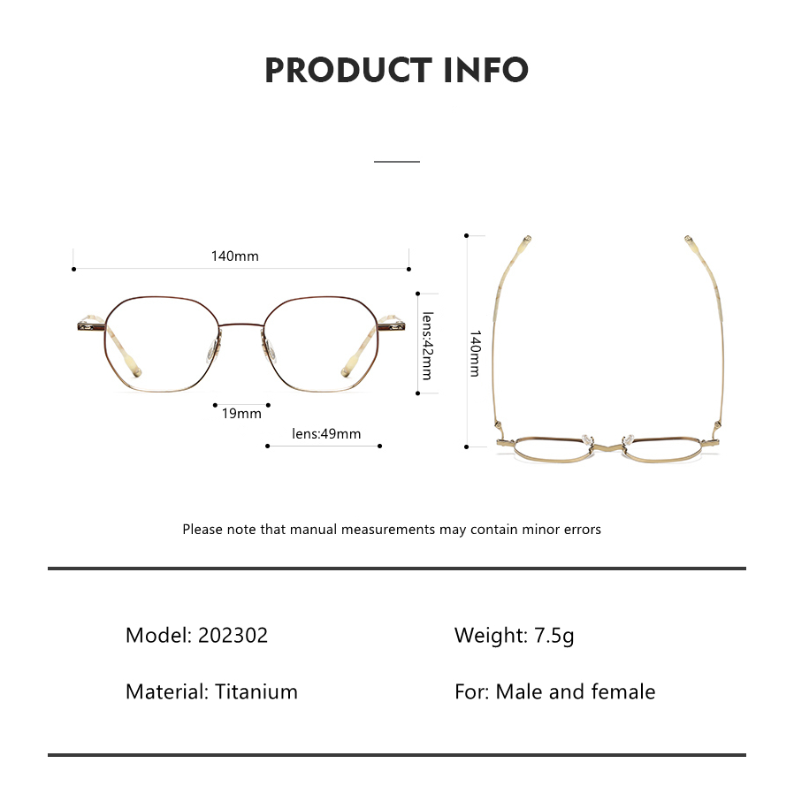 Mắt Kính Thời Trang Ý Gọng Hình Đa Giác Bằng Titan Nguyên Chất Phong Cách Công Nghiệp Cho Nam Và Nữ