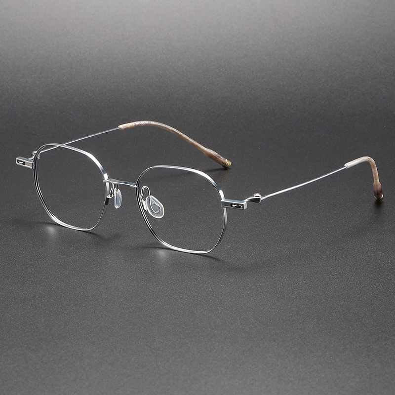 Mắt Kính Thời Trang Ý Gọng Hình Đa Giác Bằng Titan Nguyên Chất Phong Cách Công Nghiệp Cho Nam Và Nữ