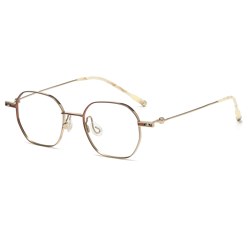 Mắt Kính Thời Trang Ý Gọng Hình Đa Giác Bằng Titan Nguyên Chất Phong Cách Công Nghiệp Cho Nam Và Nữ