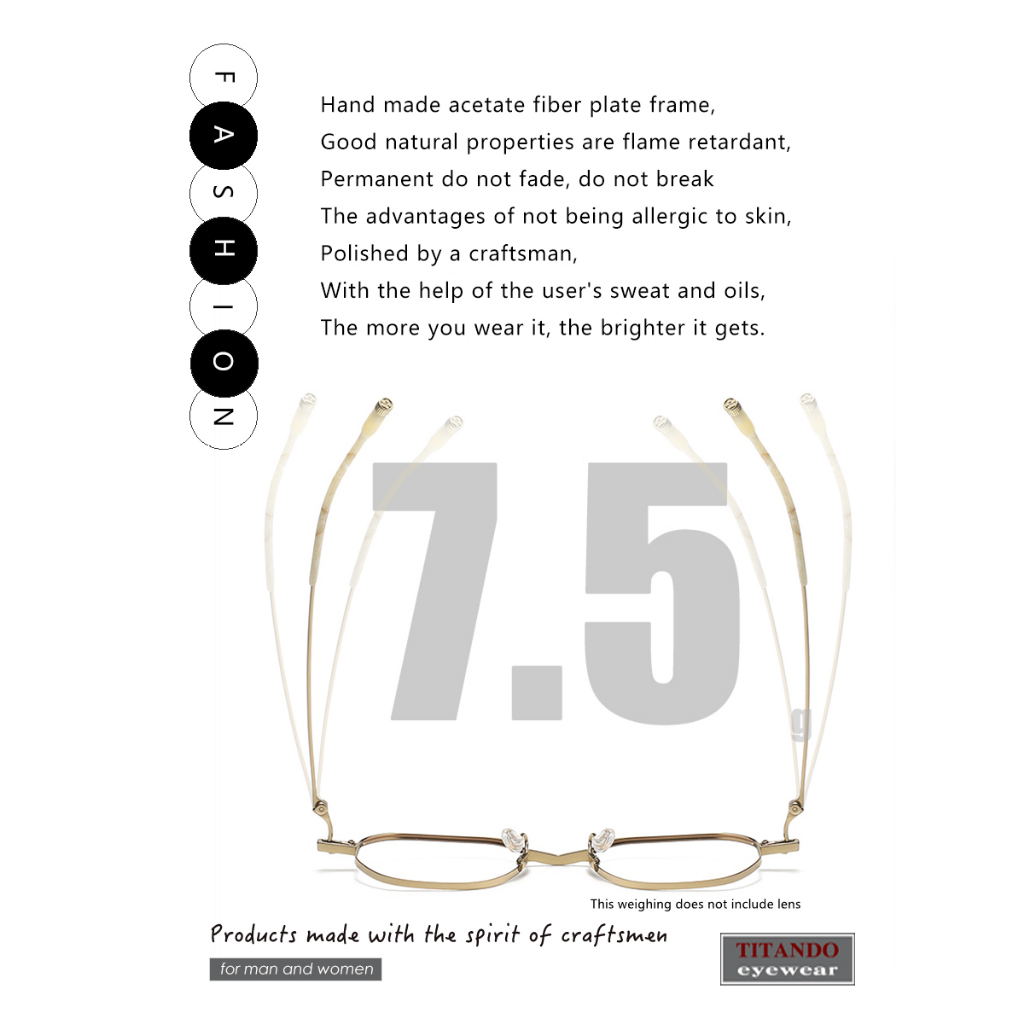 Mắt Kính Thời Trang Ý Gọng Hình Đa Giác Bằng Titan Nguyên Chất Phong Cách Công Nghiệp Cho Nam Và Nữ