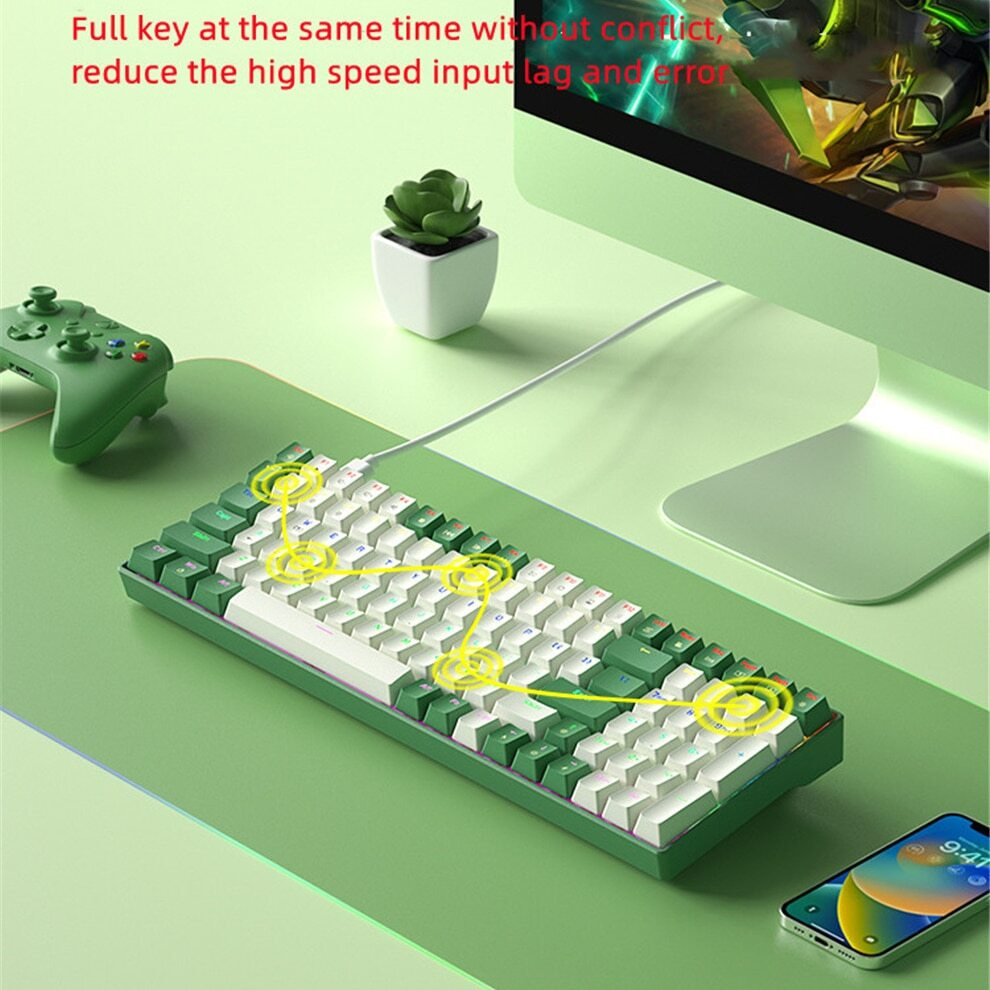 Bàn Phím Cơ gaming G100U Có Dây Bàn Phím Cơ  100 Phím Có Đèn LED RGB Dùng Để Chơi Game